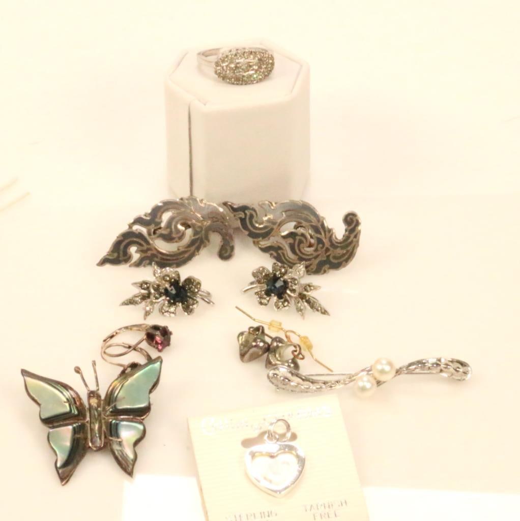 Lot of 11 PIECES Sterling Silver Jewelry 34 grams. (1 of 4)