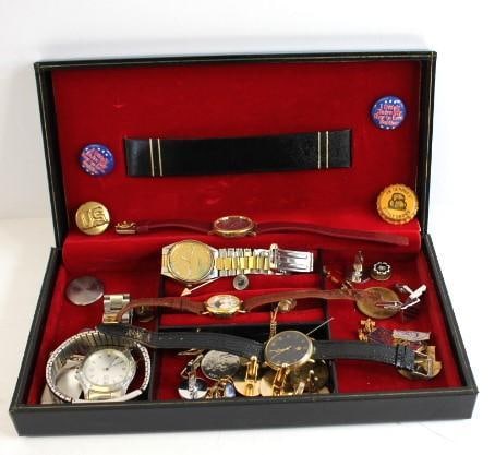 vintage Lot of Men's Watches, Cufflinks Lot (1 of 5)