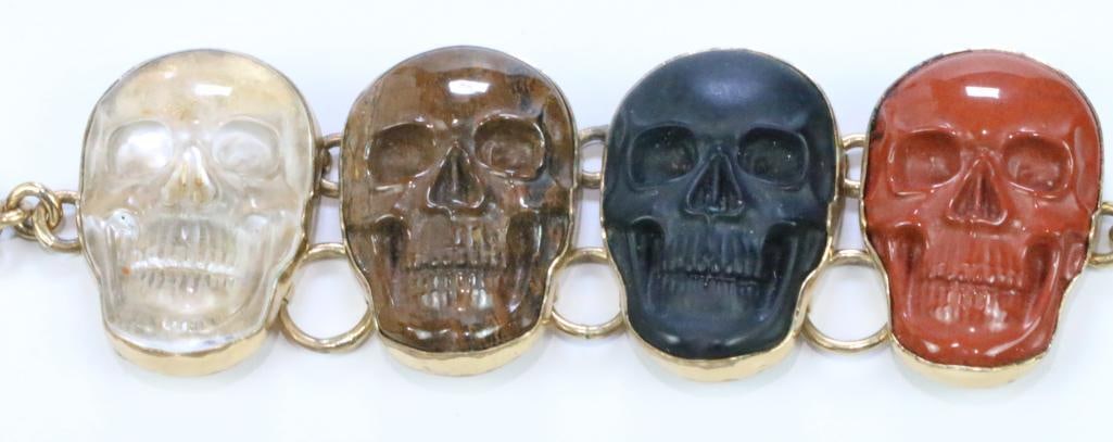 Designer Charles Albert Alchemia Gold 4 SKULL Bracelet (1 of 9)