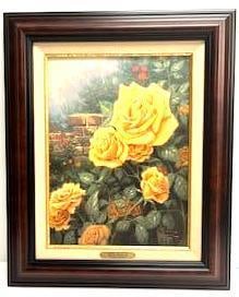 Thomas Kinkade "A Perfect Yellow Rose" THE ROSE COLLECTION III Framed Canvas S/N Canvas Offset (1 of 16)