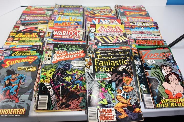 lot of 98 Assorted DC & Marvel Comic Books from 80's & 90's, including Betty & Veronica, Fantastic F (1 of 20)