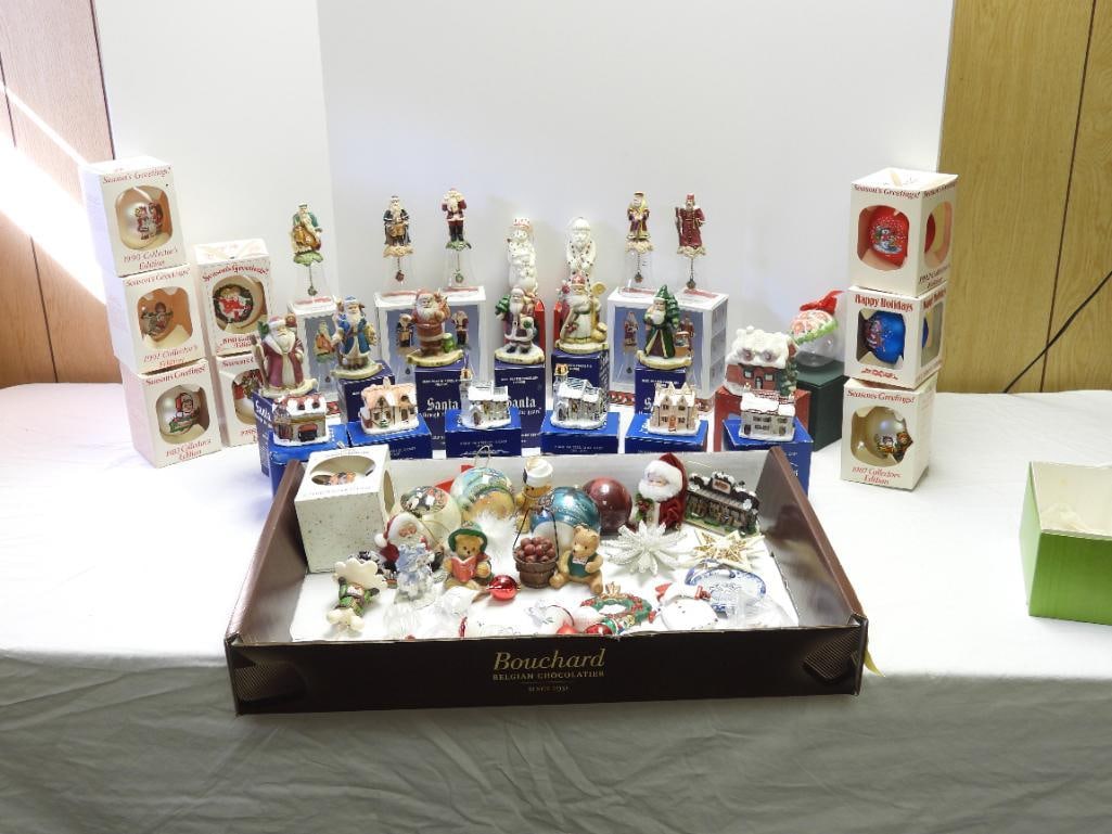 Lot of 67 assorted ornaments, including Disney, Madison Ave, & others. Most in boxes. (1 of 12)