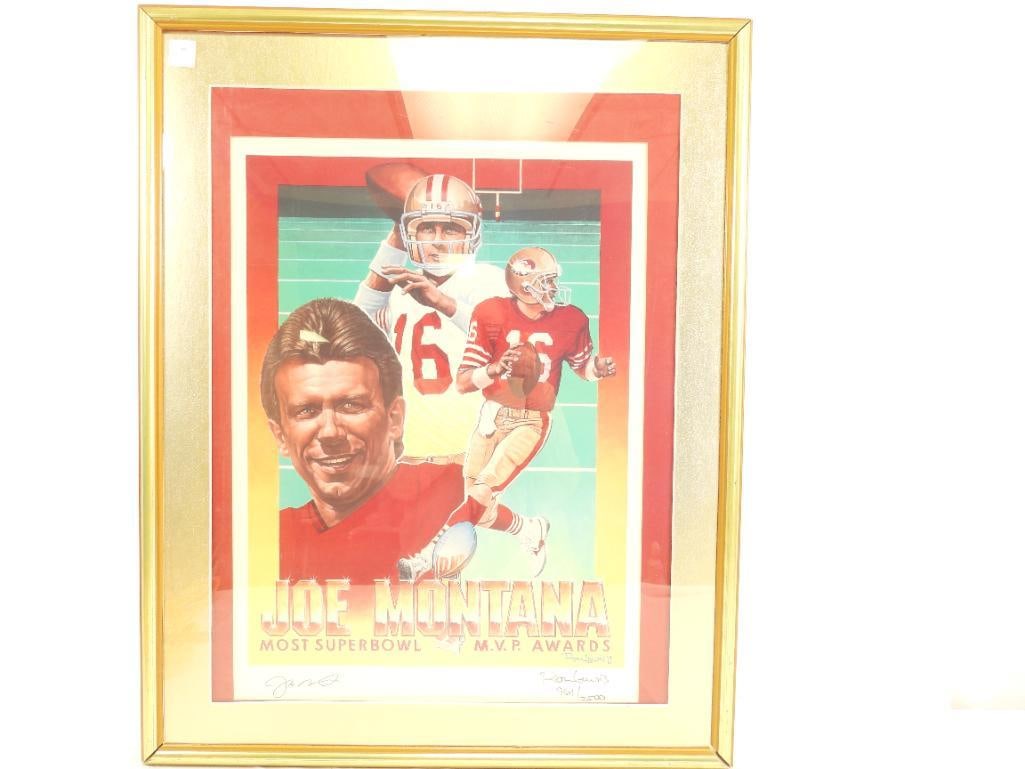 Joe Montana Most Superbowl MVP Awards S/N  framed print 961/2500 w/ COA  (1 of 7)