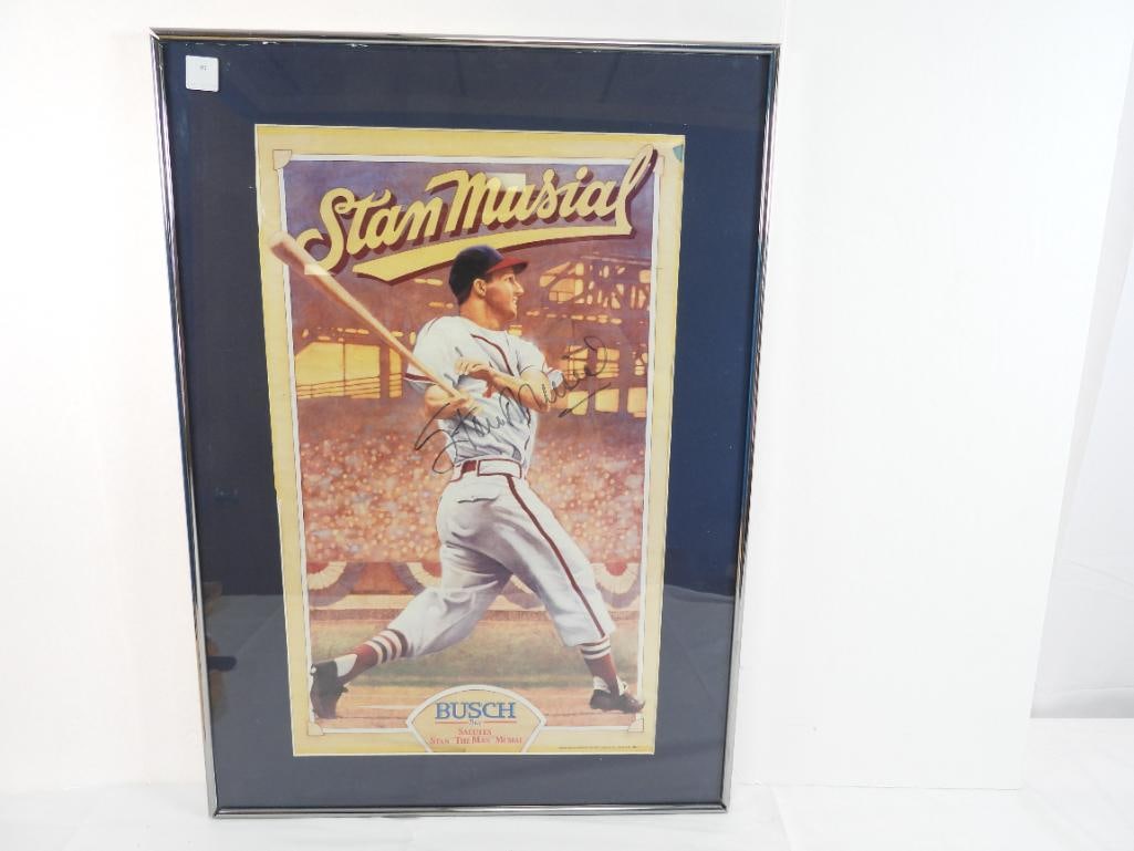 Bush Beer Stein "The Man" Musial signed framed print w/ COA (1 of 7)