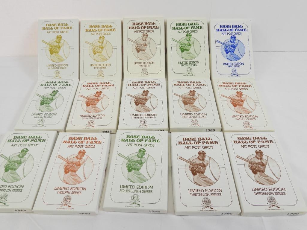 lot of 32 boxes Baseball Hall of Fame Art Post Cards from Perez-Steele Galleries: 32 boxes Baseball Hall of Fame Art Post Cards from Perez-Steele Galleries, IN BOXES.