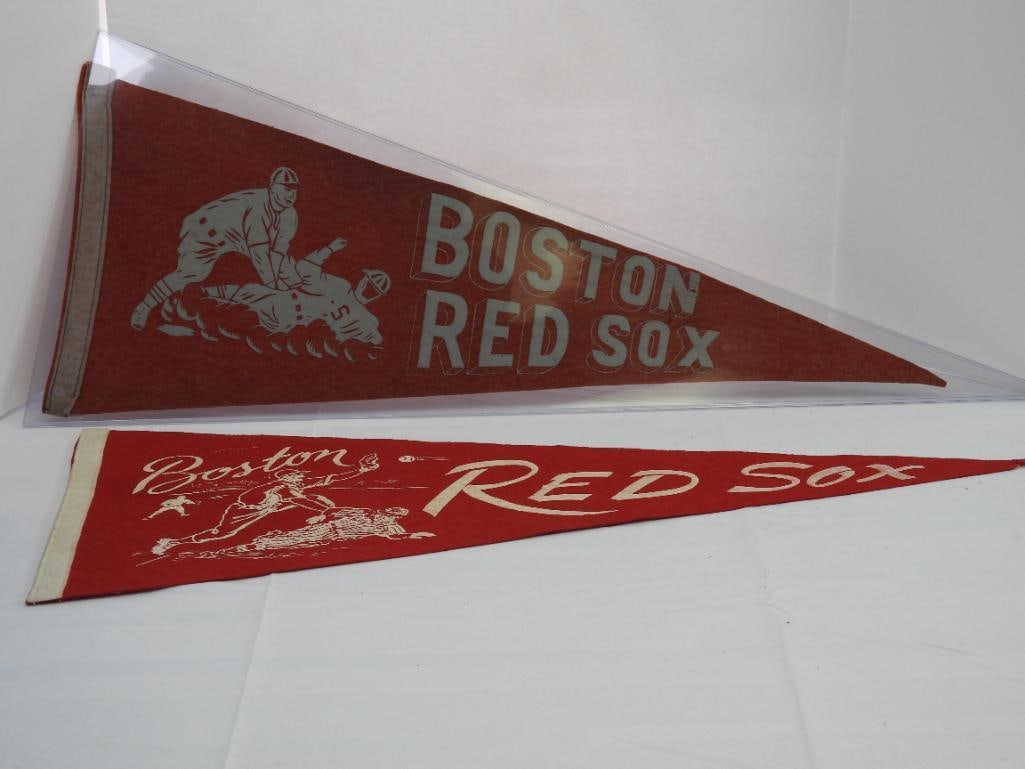 lot of 2 vintage Boston Red Sox felt pennants, one w/ cover (1 of 6)