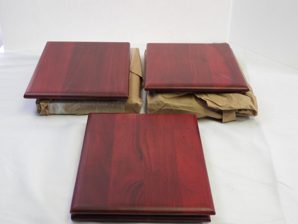 Lot of 8 red wood plaque boards: 8" x 10"