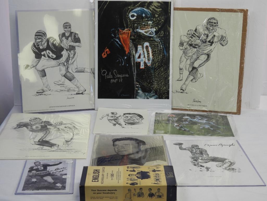 Assorted NFL player prints prepared for Shell Oil Co, 5 assorted NFL photos/autographs, Rob Lilly, G (1 of 13)