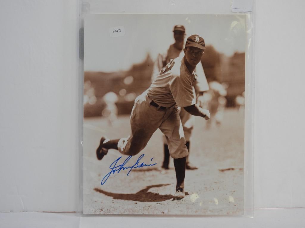 MLB Johnny Sain Milwaukee Braves autographed photo: sepia 8" x10"
