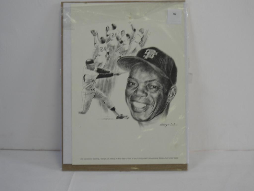 George Loh drawing of Willie Mays from The Equitable Life Assurance Society USA (1 of 3)
