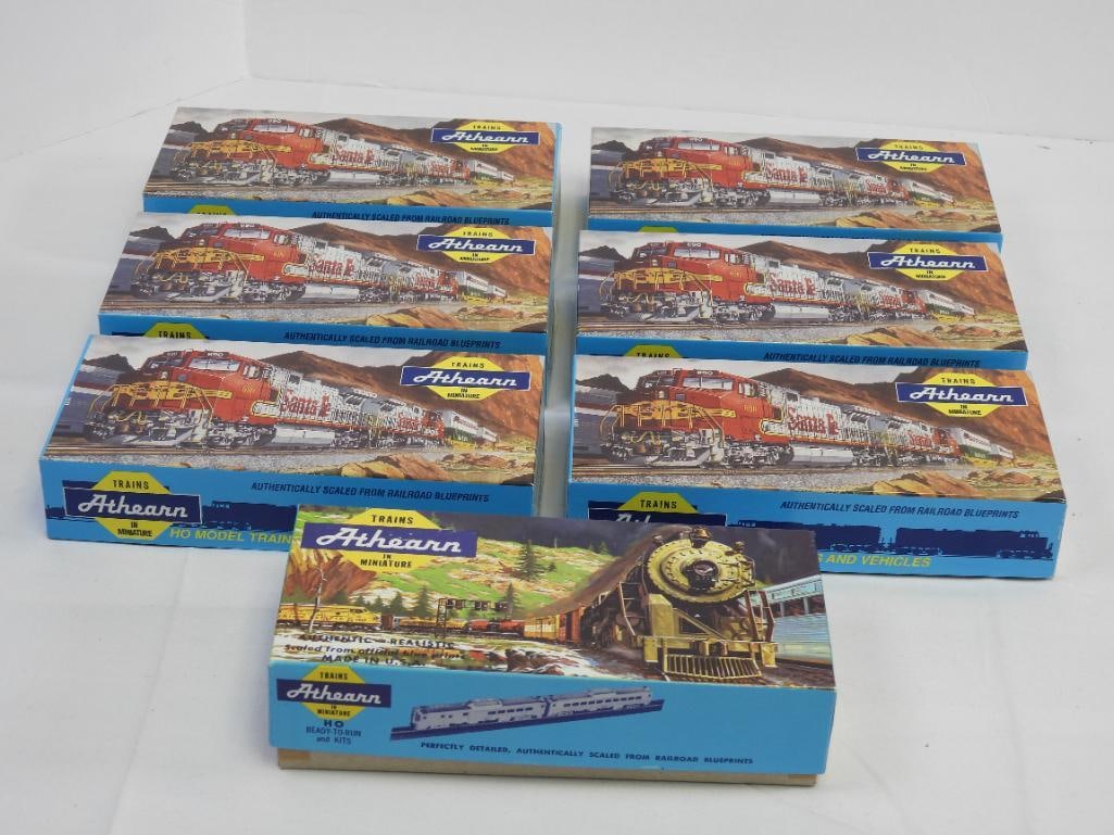 lot of 7 Athearn HO Scale Trains, Santa Fe & more! IN BOXES (1 of 3)
