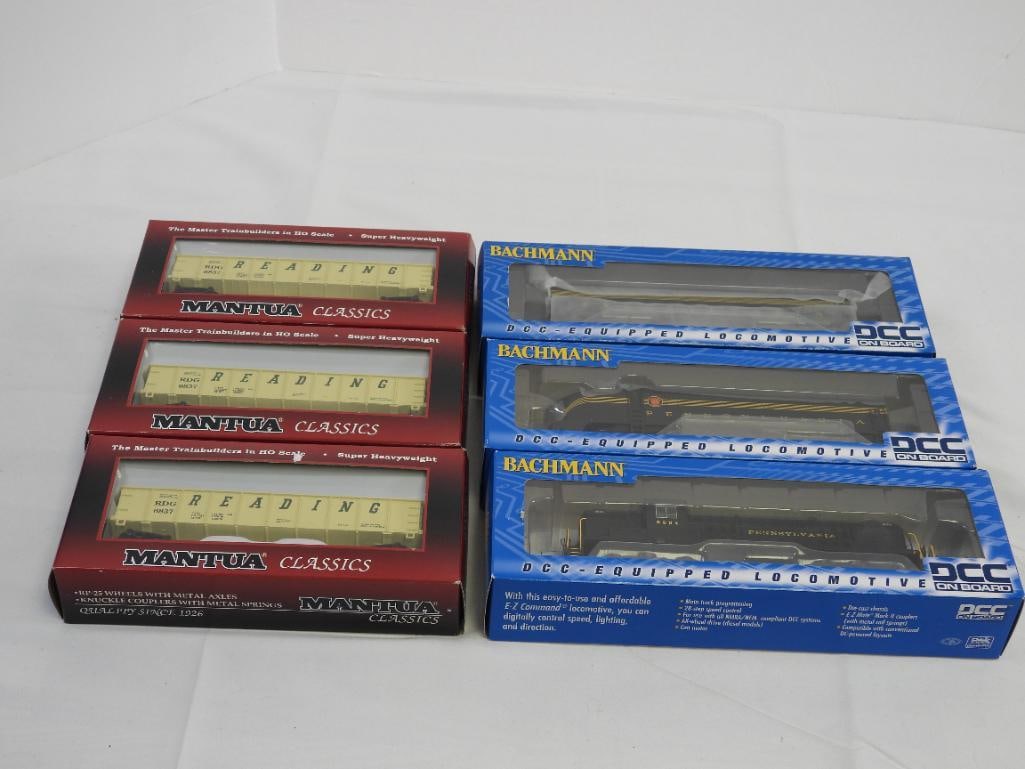 lot of 6 Bachman & Mantua Classics HO scale model trains IN BOXES Reading Gondola w/ coal & more! (1 of 4)