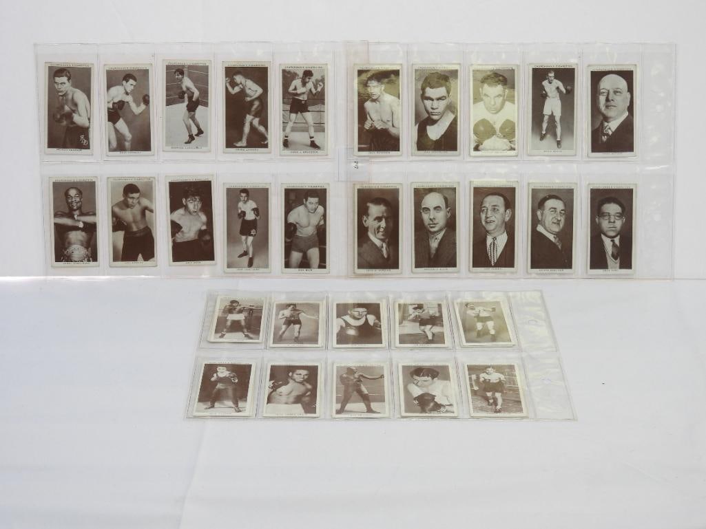 50 W.A. & A.C. Churchman Boxing Personalities tobacco cards, Made in England: 50 W.A. & A.C. Churchman Boxing Personalities tobacco cards, Made in England