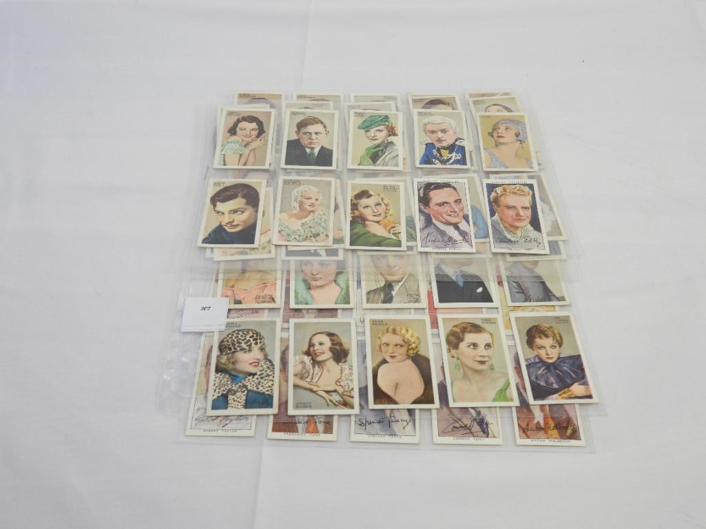 18 John Player & Sons Film Stars and 50 Gallaher Ltd. Champions of Screen & Stage tobacco cards, mad: 18 John Player & Sons Film Stars and 50 Gallaher Ltd. Champions of Screen & Stage tobacco cards, made in England