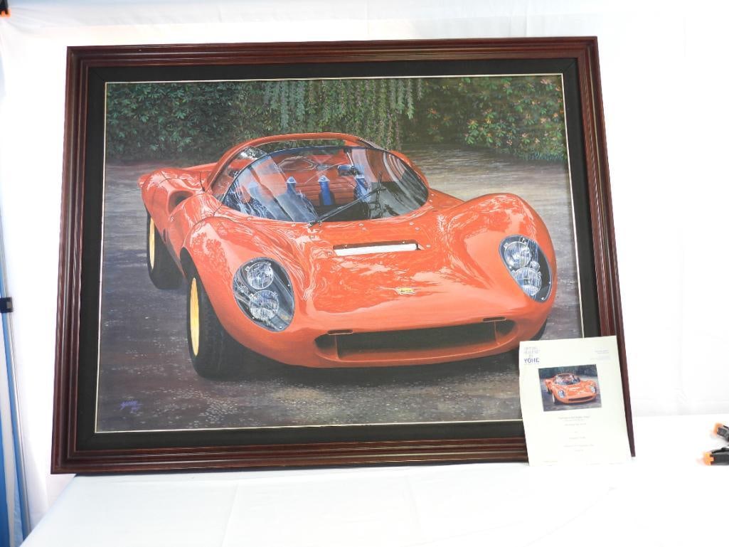 In Onore Del Figlio, Dino (In Honor Of The Son) framed acrylic on canvas 1966 Ferraro Dino 206SP Vir: In Onore Del Figlio, Dino (In Honor Of The Son) 36"x45" framed 1966 Ferraro Dino 206SP acrylic on canvas Virtual Realism by Frederick Yohe, w/ Valuation documentation, $3,000 valuation as of 09/13/200