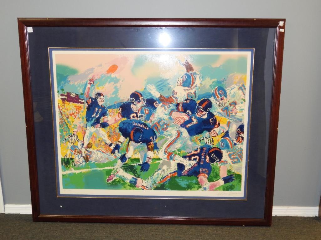 RARE Rose Bowl Giants vs. Broncos SCREENPRINT, ART framed, signed, numbered 22/375 Leroy Neiman (1 of 8)