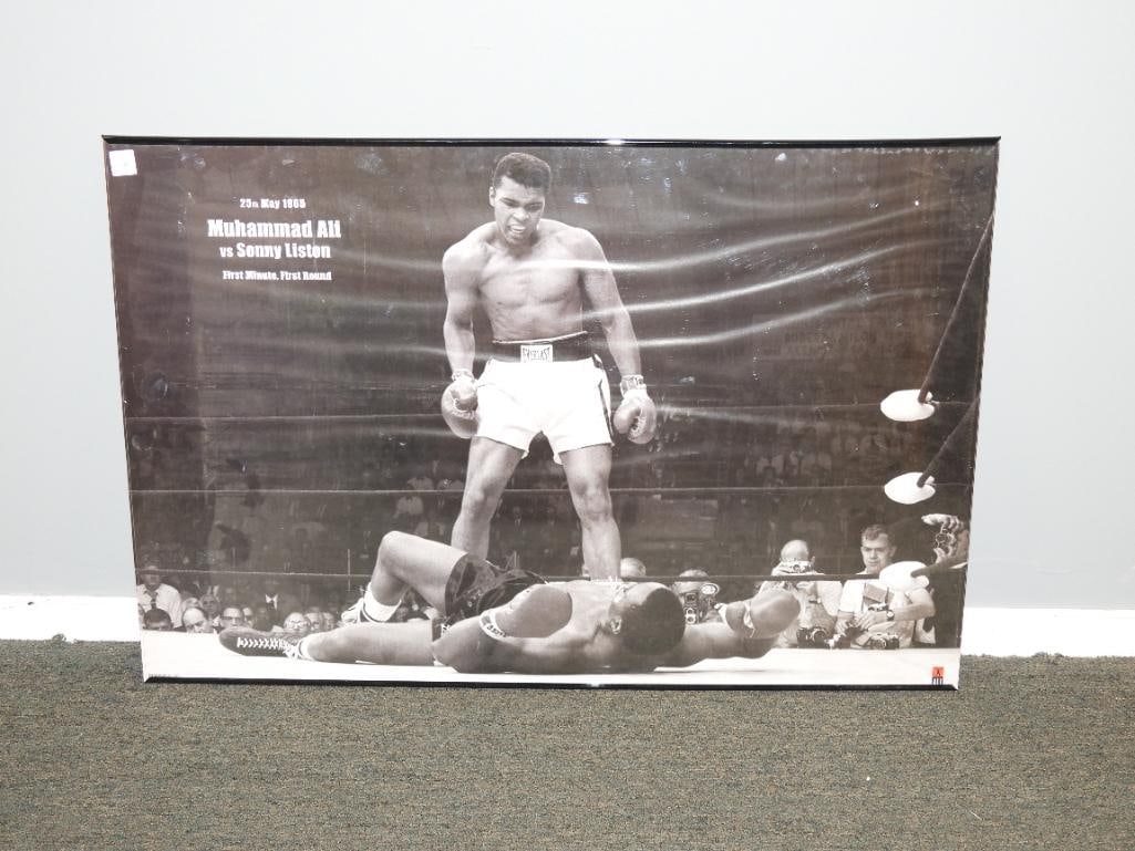 Muhammad Ali vs. Sonny Liston 05/23/1965 First Minute Round framed black & white poster (1 of 2)