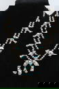 Native American Leonard Nez Sterling silver turquoise Squash Blossom Necklace. 59 grams