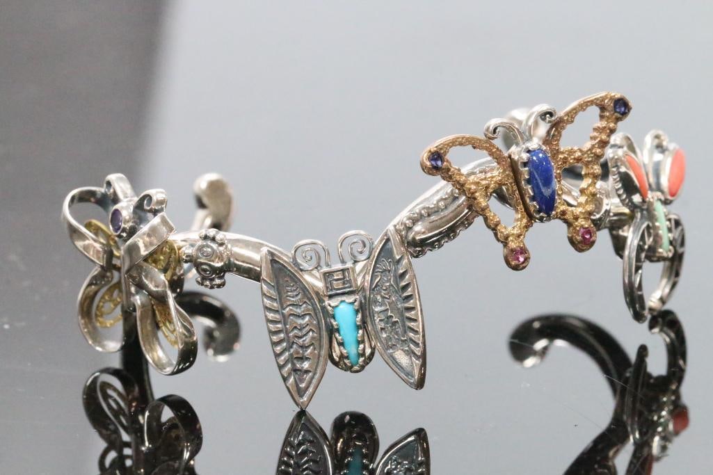 Veronica Benally Dino for Carolyn Pollack bracelet cuff Sterling silver 33 grams (1 of 16)