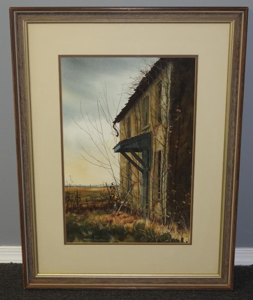 "The Changing View" framed & signed ORIGINAL Watercolor by Mildred Sands Kratz/ AWS (1 of 5)