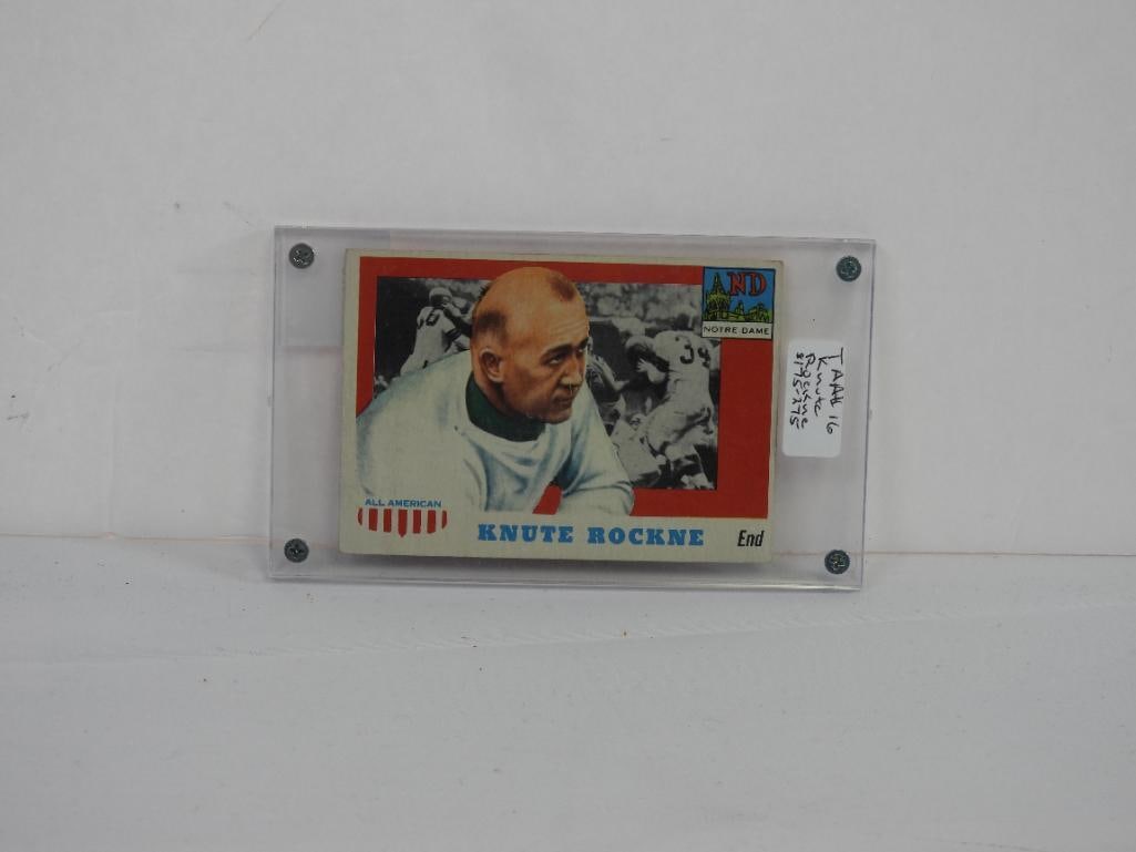 1955 TOPPS All American #16 Knute Rockne Notre Dame football card: #16 Knute Rockne football card in Lucite case.