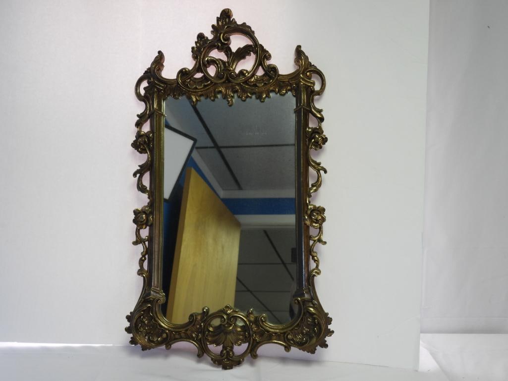 Syroco Wood Vintage ornate gold rectangle mirror (1 of 7)
