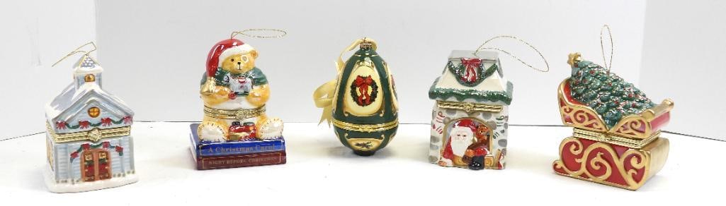 Lot of 5 assorted Mr. Christmas ceramic musical ornaments, In Packaging (1 of 10)