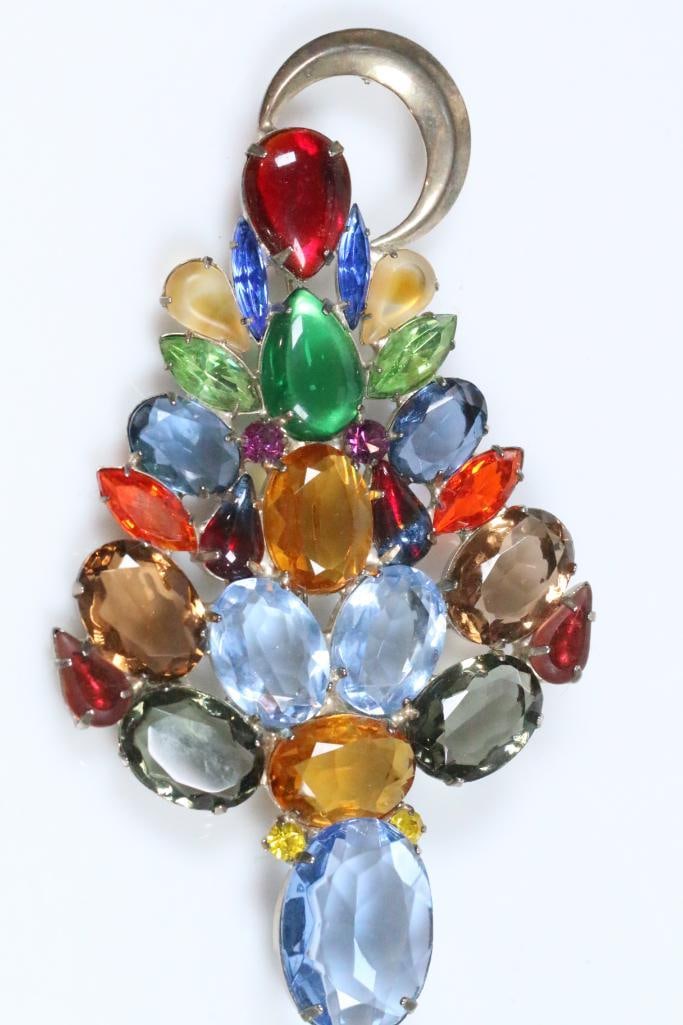 Vintage HUGE Julianna styled 5" Christmas Tree Brooch Pendant (1 of 10)