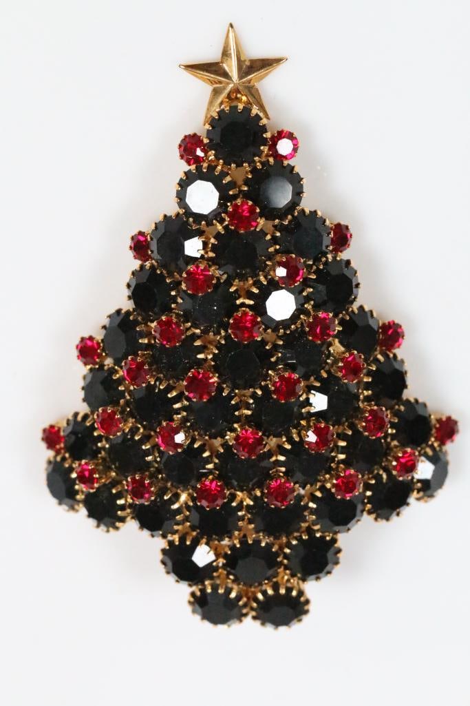 Vintage HUGE Anthony Attruia Christmas Tree Brooch 4.5" (1 of 6)