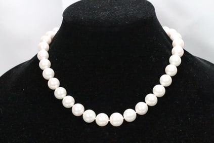 NEW 18kt GOLD South Sea Cultured Pearl Necklace 12-15mm 17" Boxed