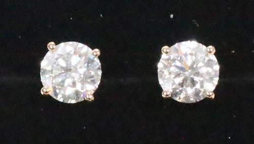 NEW 18kt Gold 4.3 carat Lab Grown Diamond Earrings IGI Certificates GIFT BOXED