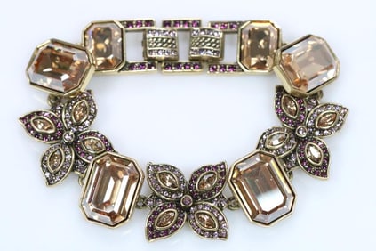 NEW Heidi Daus crystal multi color bronzetone bracelet new in the box