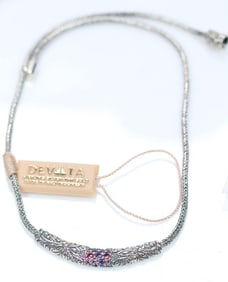 NEW Devata Bali Sterling Silver 18K Gold amethyst pink sapphire dragonfly necklace