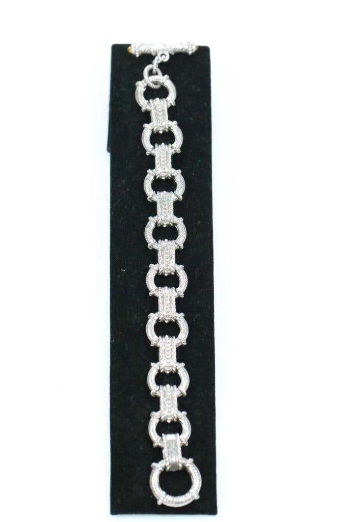 New Judith Ripka Sterling Silver Diamonique CZ and citrine Bracelet, Signed (1 of 6)