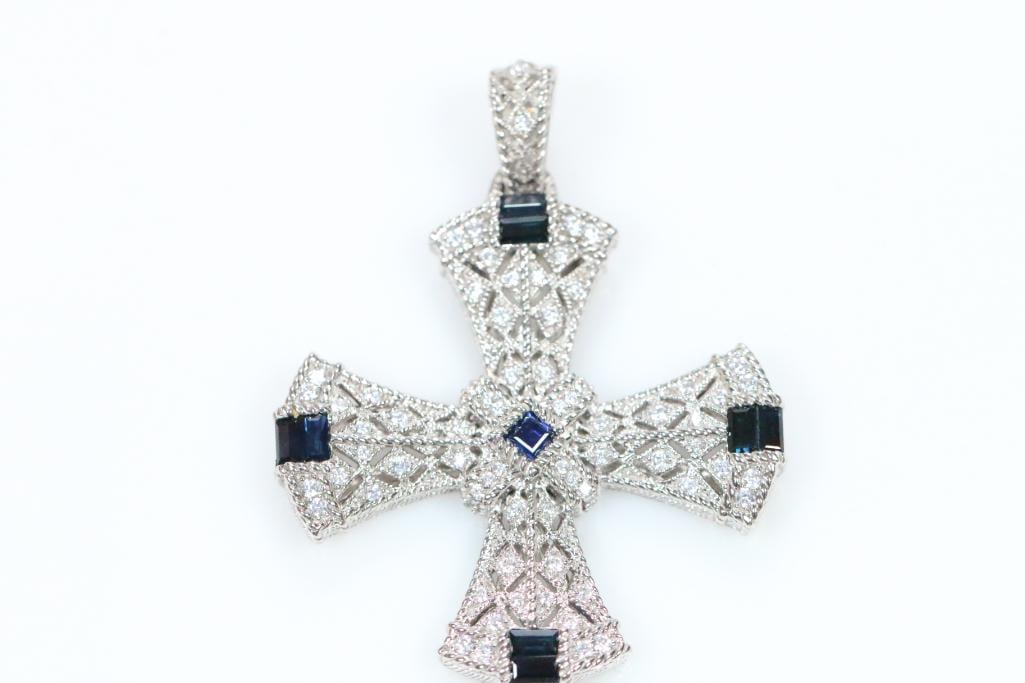 NEW Judith Ripka Sterling Silver, Gemstone, and Crystal  Necklace Enhancer, Signed (1 of 4)