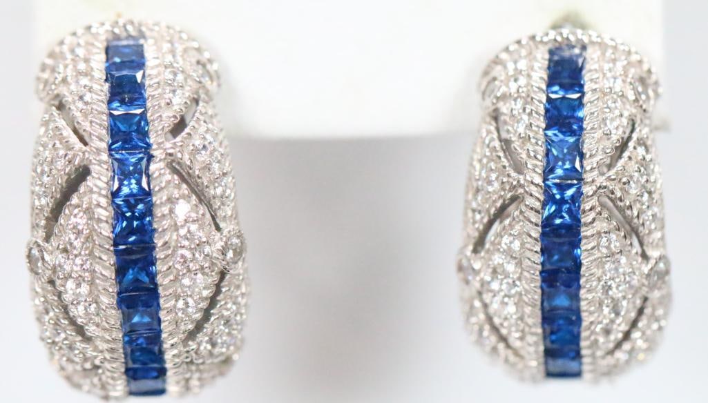 NEW Judith Ripka Sterling Silver Sapphire and Diamonique CZ's (1 of 7)