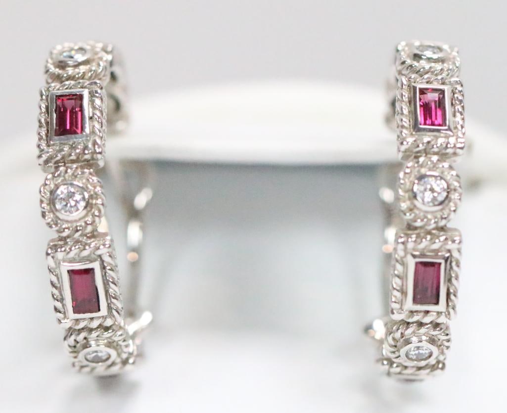 NEW Judith Ripka Sterling Silver Pink sapphire  Diamonique CZ's Signed (1 of 5)
