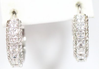 NEW Judith Ripka Sterling Silver Diamonique CZ's Signed