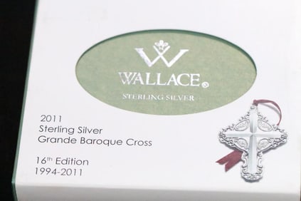 New Wallace Sterling Silver Grande Baroque Cross Ornament, 2011