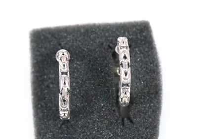 New Sterling Silver Bali Hoop Earrings