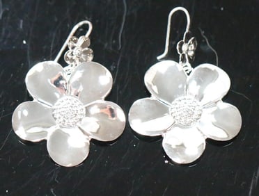 NEW Sterling Silver Earrings Flower Earrings