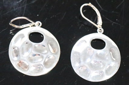 NEW Sterling Silver Disc Drop Earrings