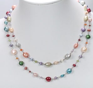 NEW WITH TAGS 2 Honora Cultured Freshwater Pearl and Crystal Necklaces