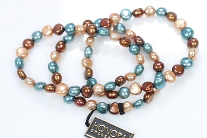 NEW WITH TAGS Set of 3 Honora Freshwater Pearl Bracelets