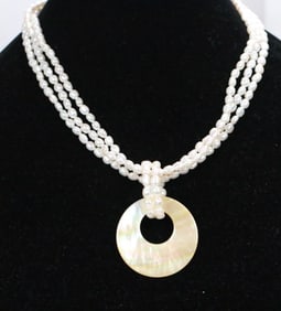 NEW WITH TAGS Honora Freshwater Pearl Necklace with Shell
