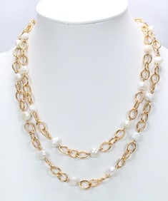 NEW WITH TAGS Honora Freshwater Pearl and Gold Tone Necklace