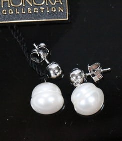 NEW WITH TAG Honora Freshwater Pearl and Sterling Silver Earrings