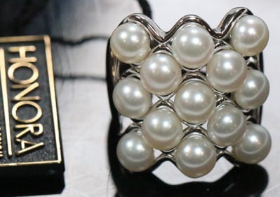 NEW WITH TAGS Honora Sterling Silver and Freshwater Pearl Ring