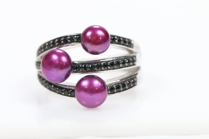 New Honora Pearl, Gemstone and Sterling Silver Ring