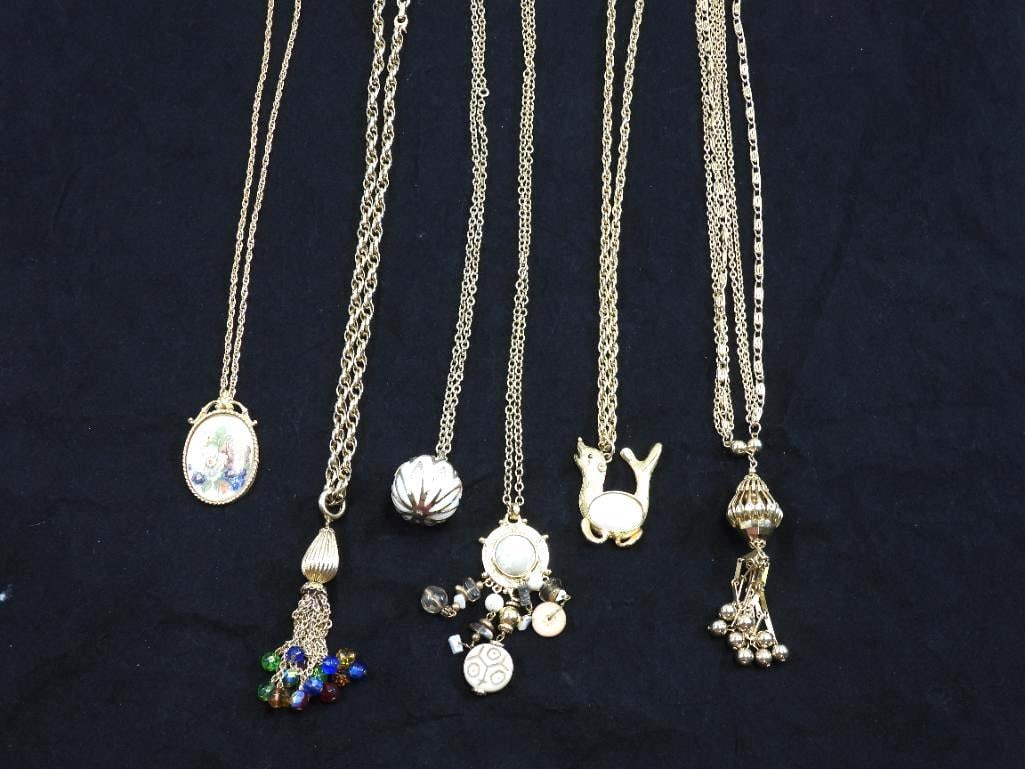Vintage Jewelry Lot of 6 Statement Pendant Necklaces (1 of 10)